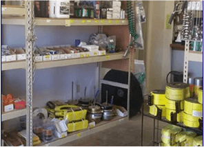 Shelves of Trailer Parts